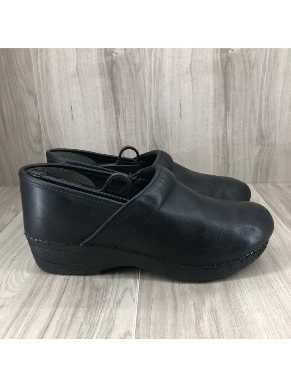 Dansko Clogs Womens EU 40 Black XP Leather Slip On Professional Shoes